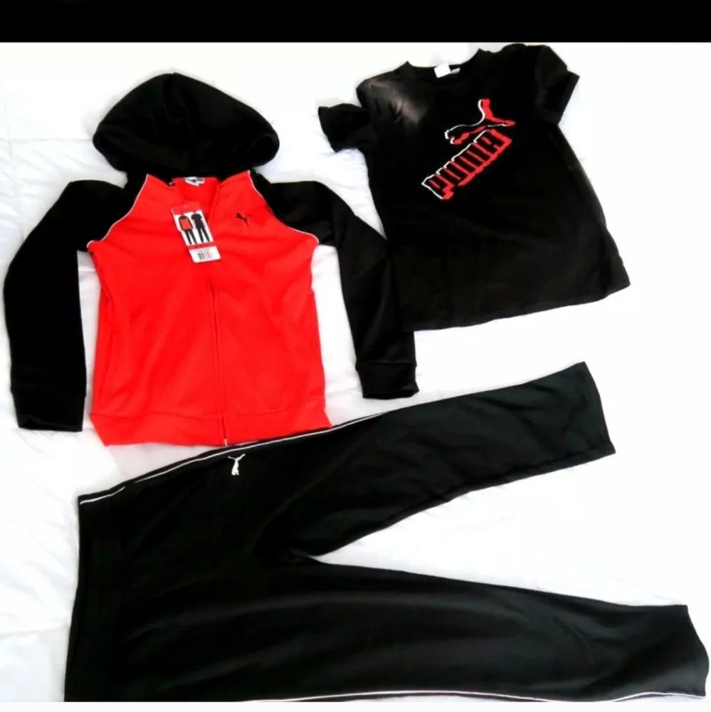 Puma Boys 3-Piece Tech Fleece Hoodie, Tee & Jogger Set nwt - Picture 5 of 7